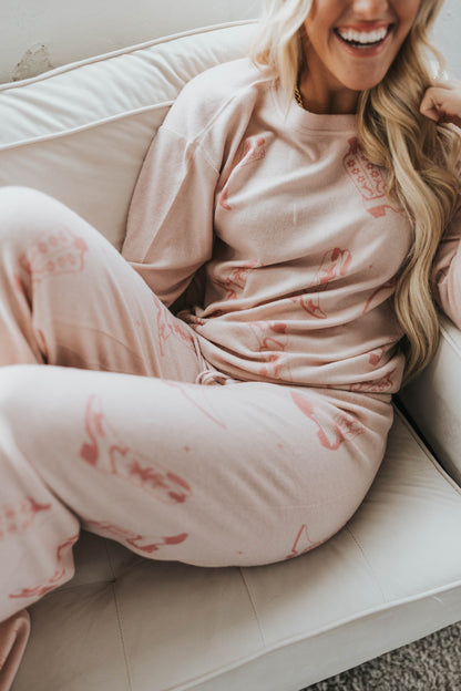 Pink Cowgirl Boot Pajama Set