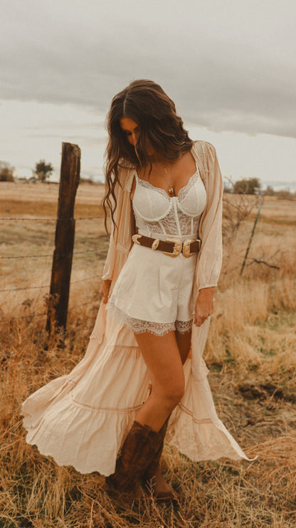 Boho Embroidered Kimono Robe