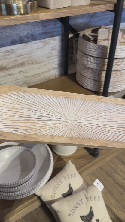 Whitewash Wooden Dough Bowl